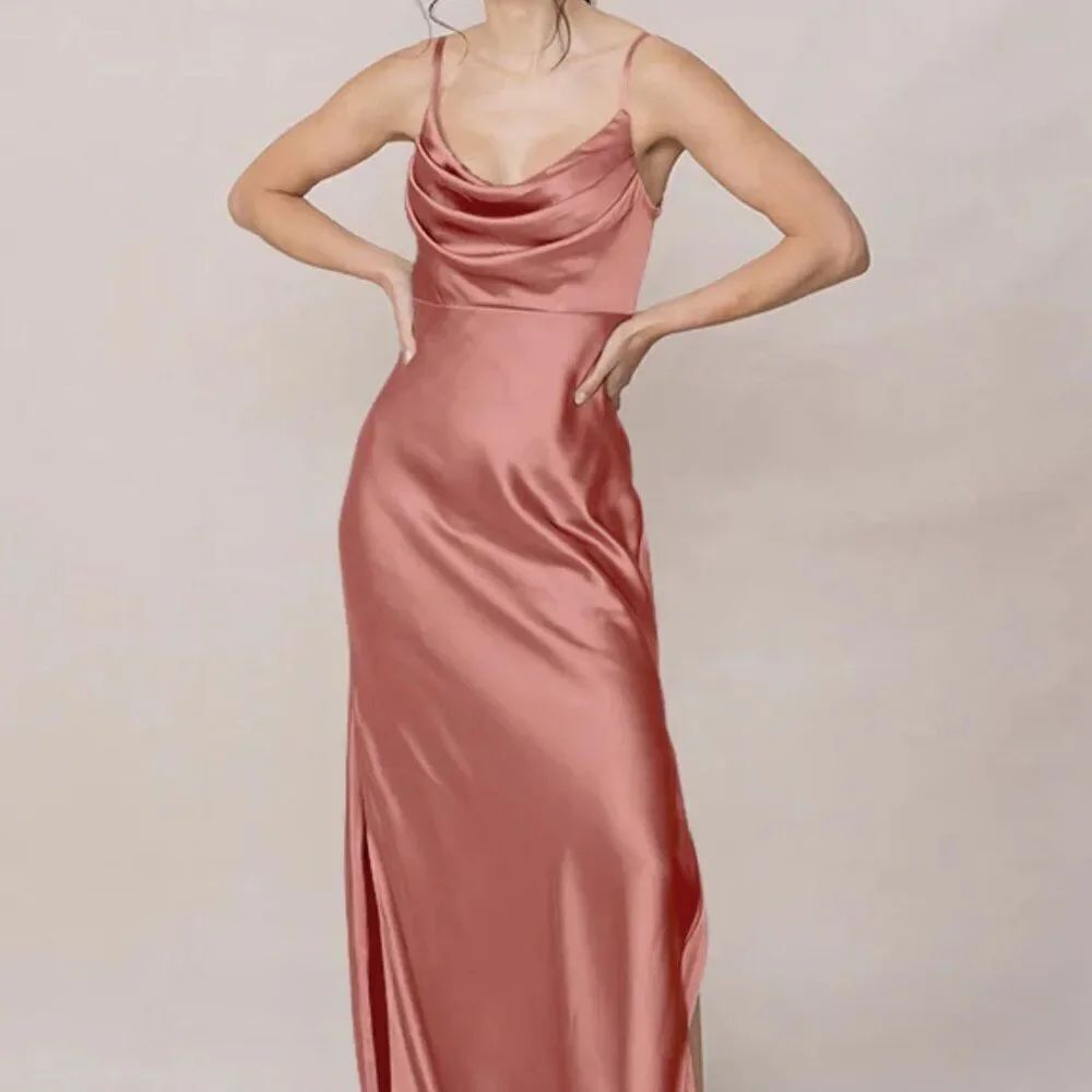 Revelry Skye Satin Dress in Desert Rose 707